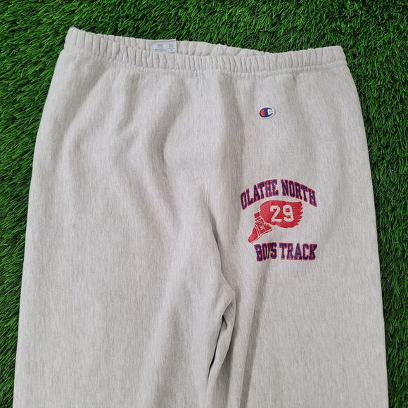 Vintage 80s Olathe North Boys Track Pants XL Gray Sweatpants - Picture 4 of 16